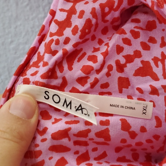 Soma Soft Jersey V Wire Maxi Bra Red and Pink Maxi Dress - Picture 4 of 12